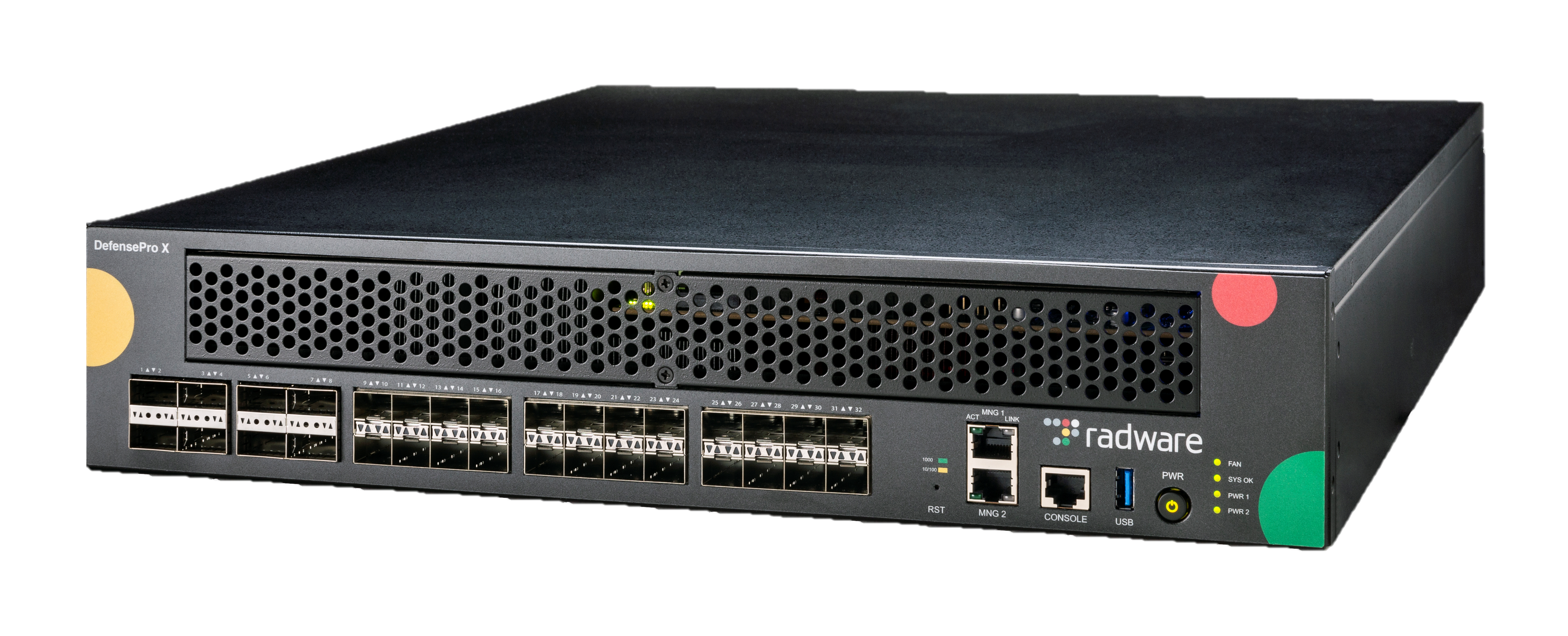 A black electronic device with many ports Description automatically generated